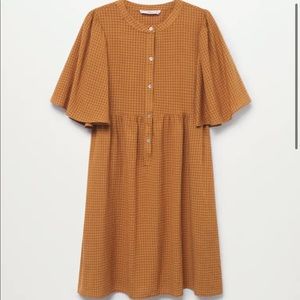 Mango orange check dress